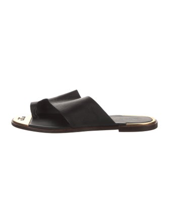 Tory Burch Signature Logo Leather Slides