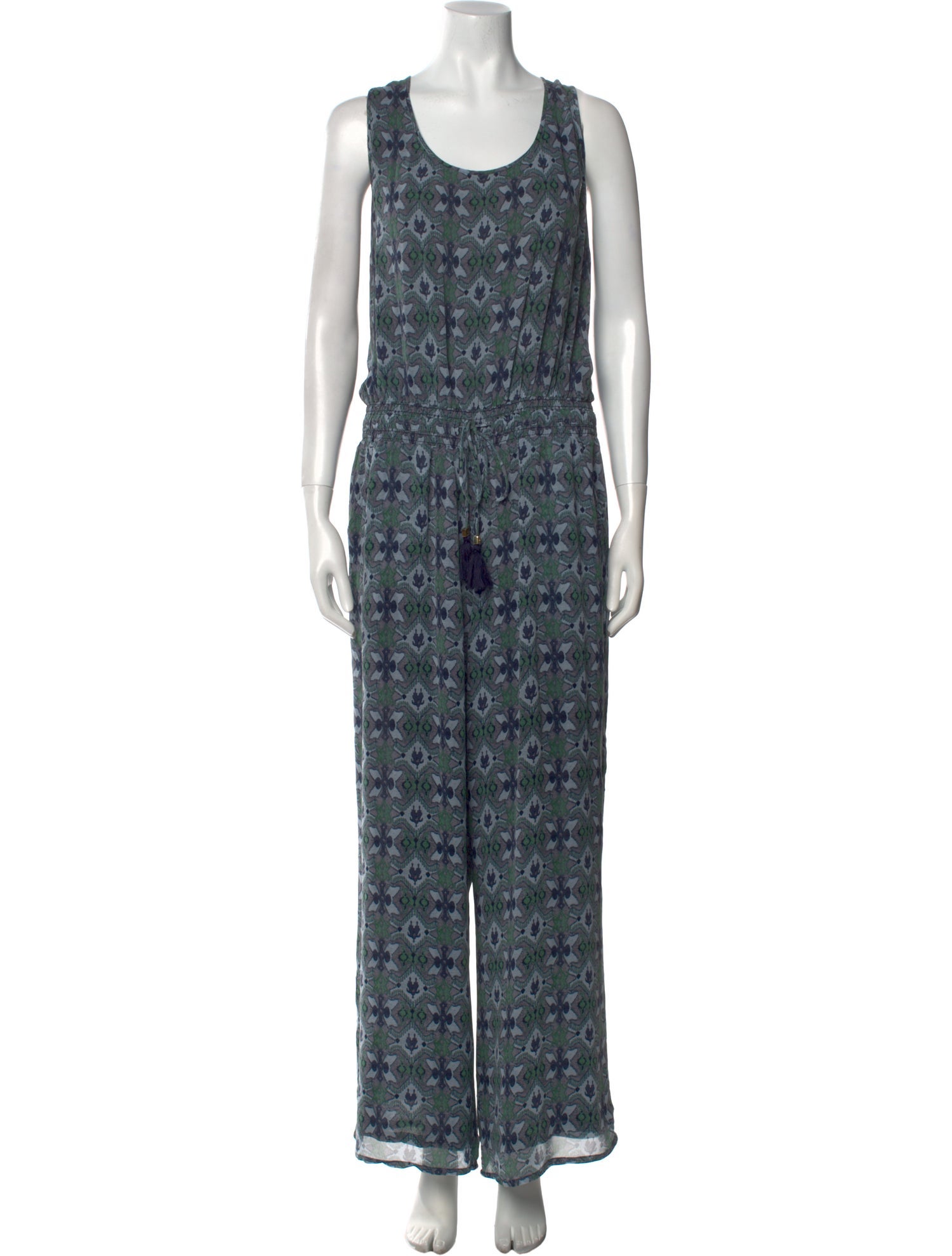 Tory Burch Printed Scoop Neck Jumpsuit