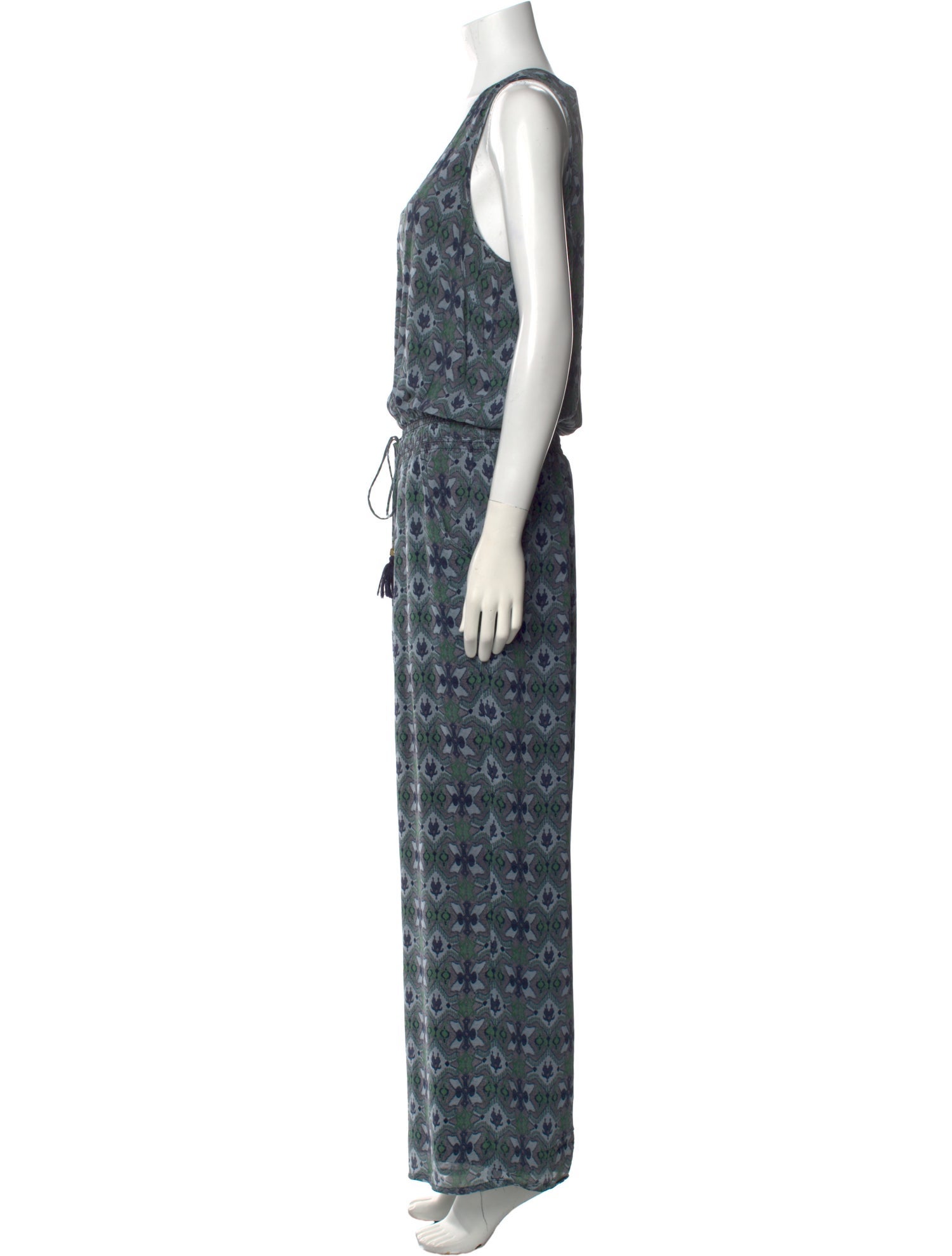 Tory Burch Printed Scoop Neck Jumpsuit