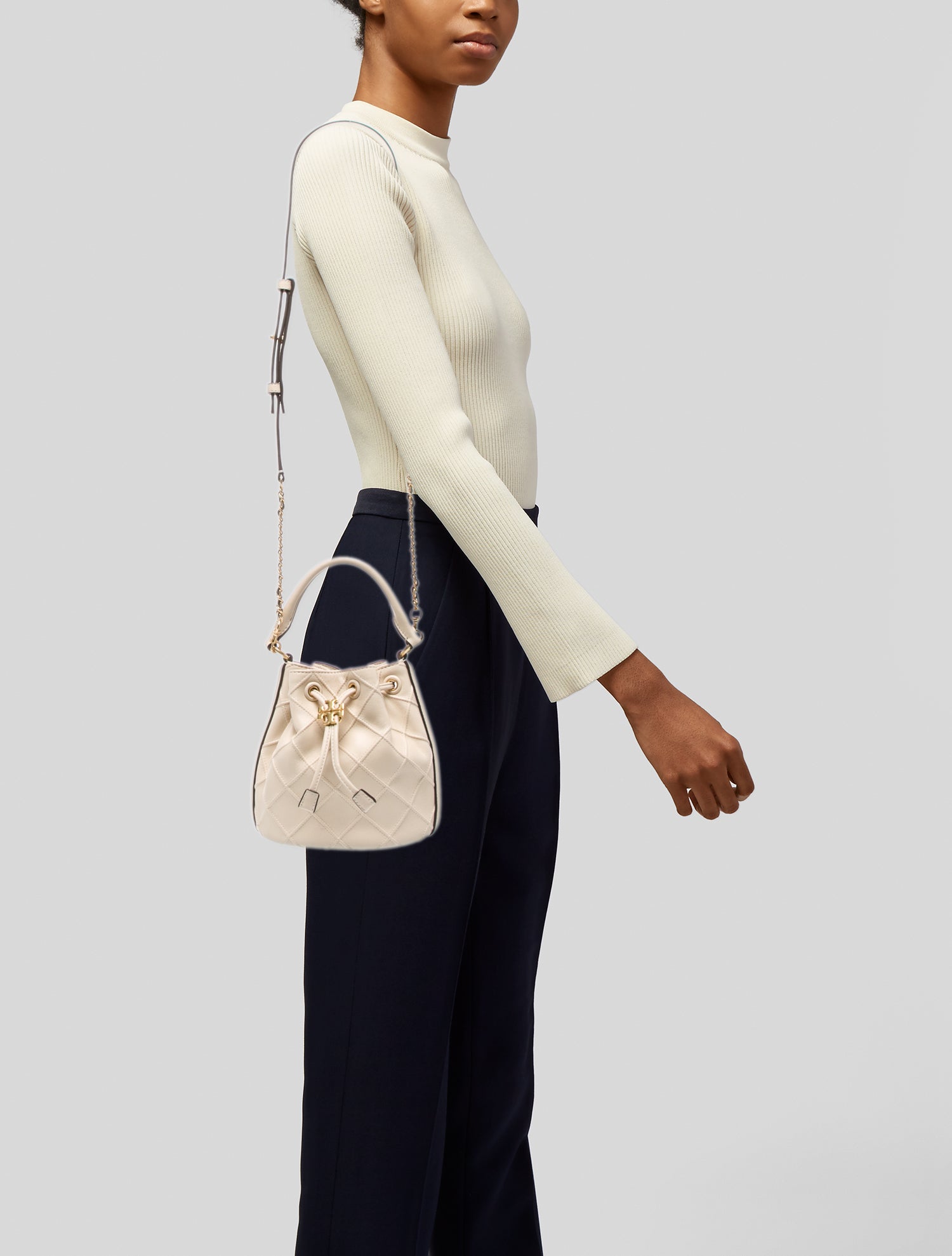 Tory Burch Leather Bucket Bag