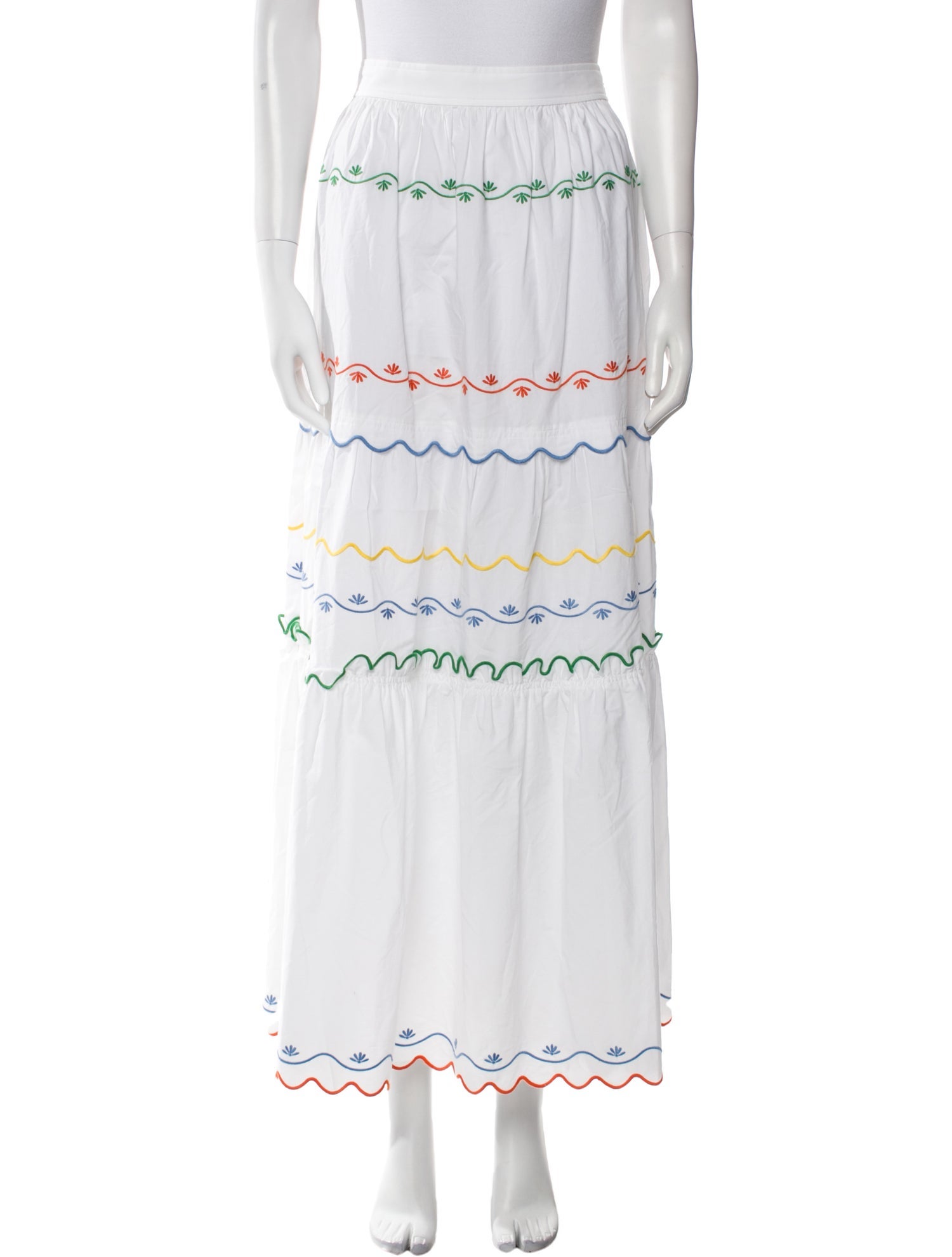 Tory Burch Striped Midi Length Skirt