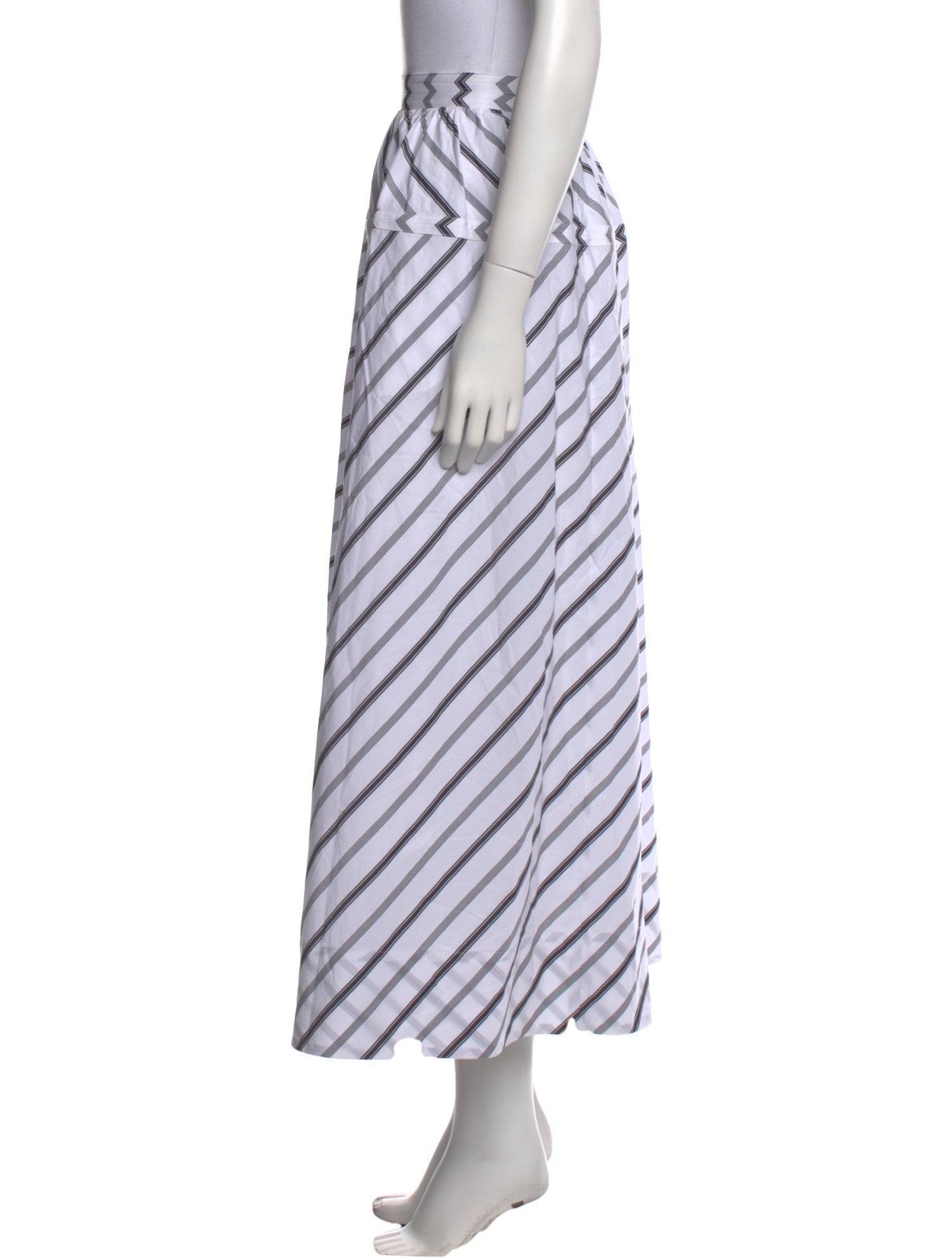 Tory Burch Striped Midi Length Skirt