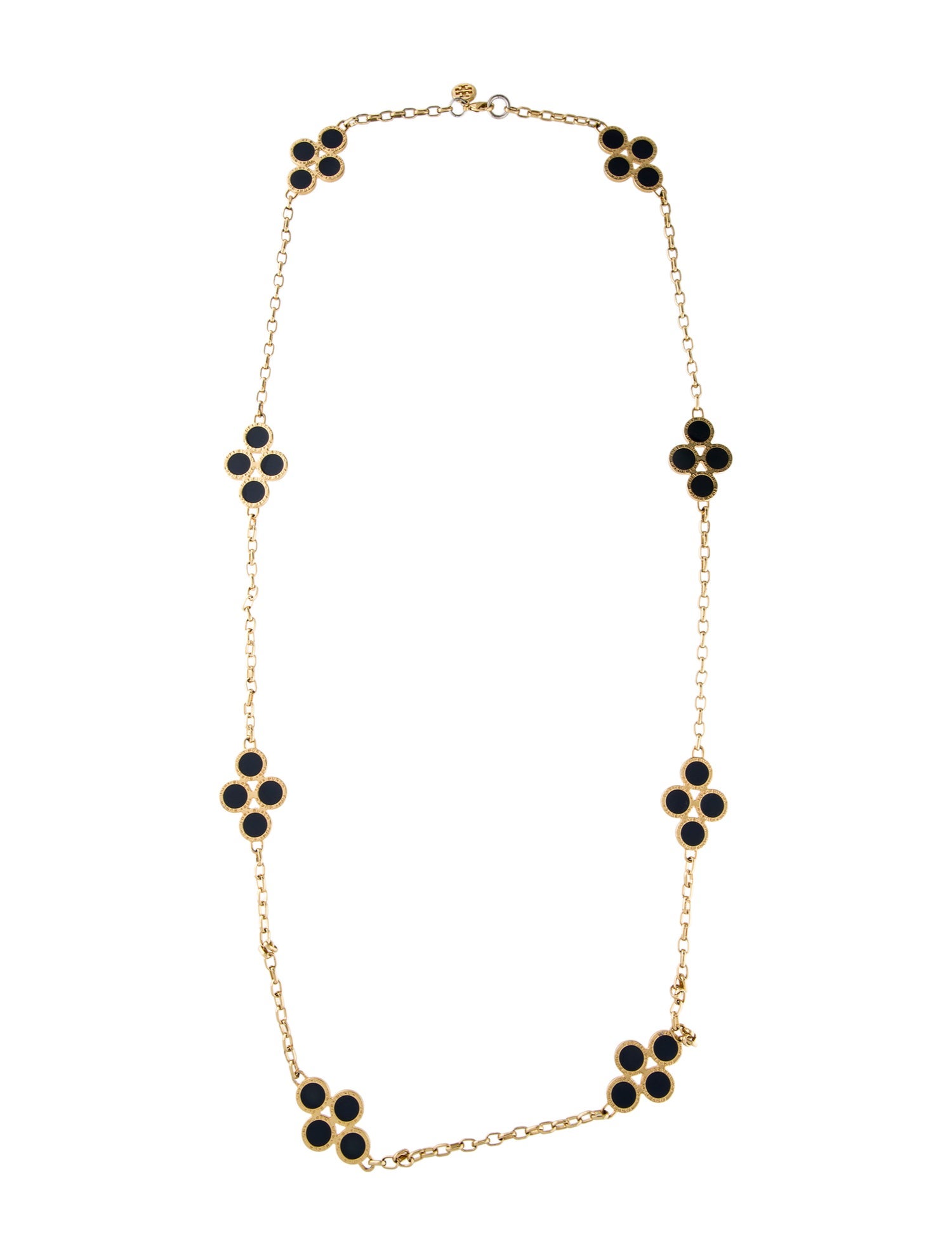 Tory Burch Cole Enamel Clover Rosary Necklace”