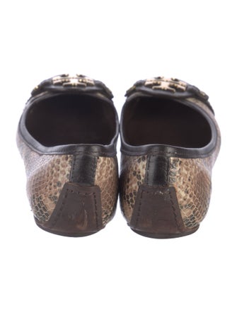 Tory Burch Signature Logo Embossed Leather Ballet Flats