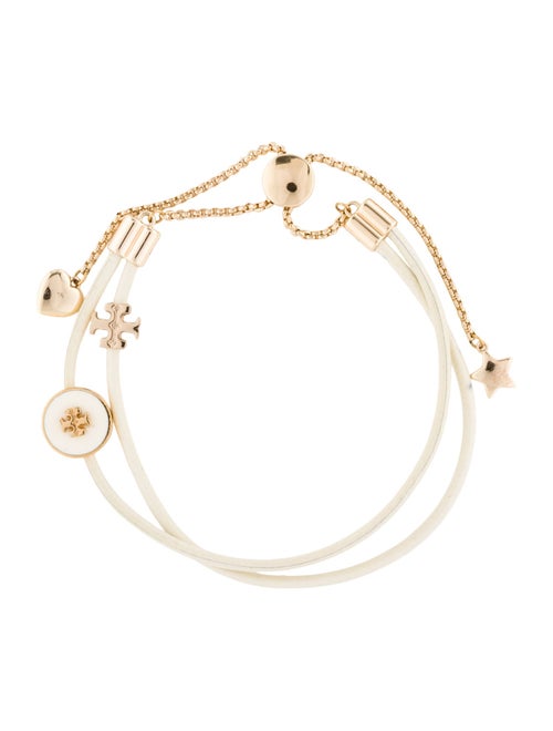 Tory Burch Leather & Enamel Kira Slider Bracelet