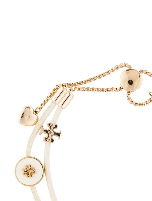Tory Burch Leather & Enamel Kira Slider Bracelet