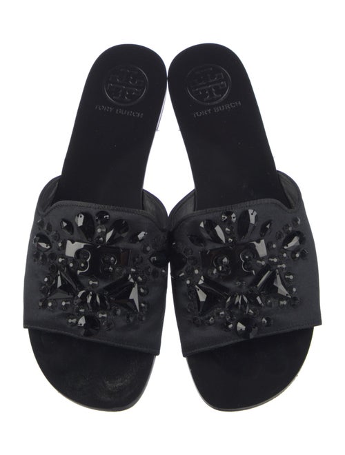 Tory Burch Satin Beaded Accents Slides