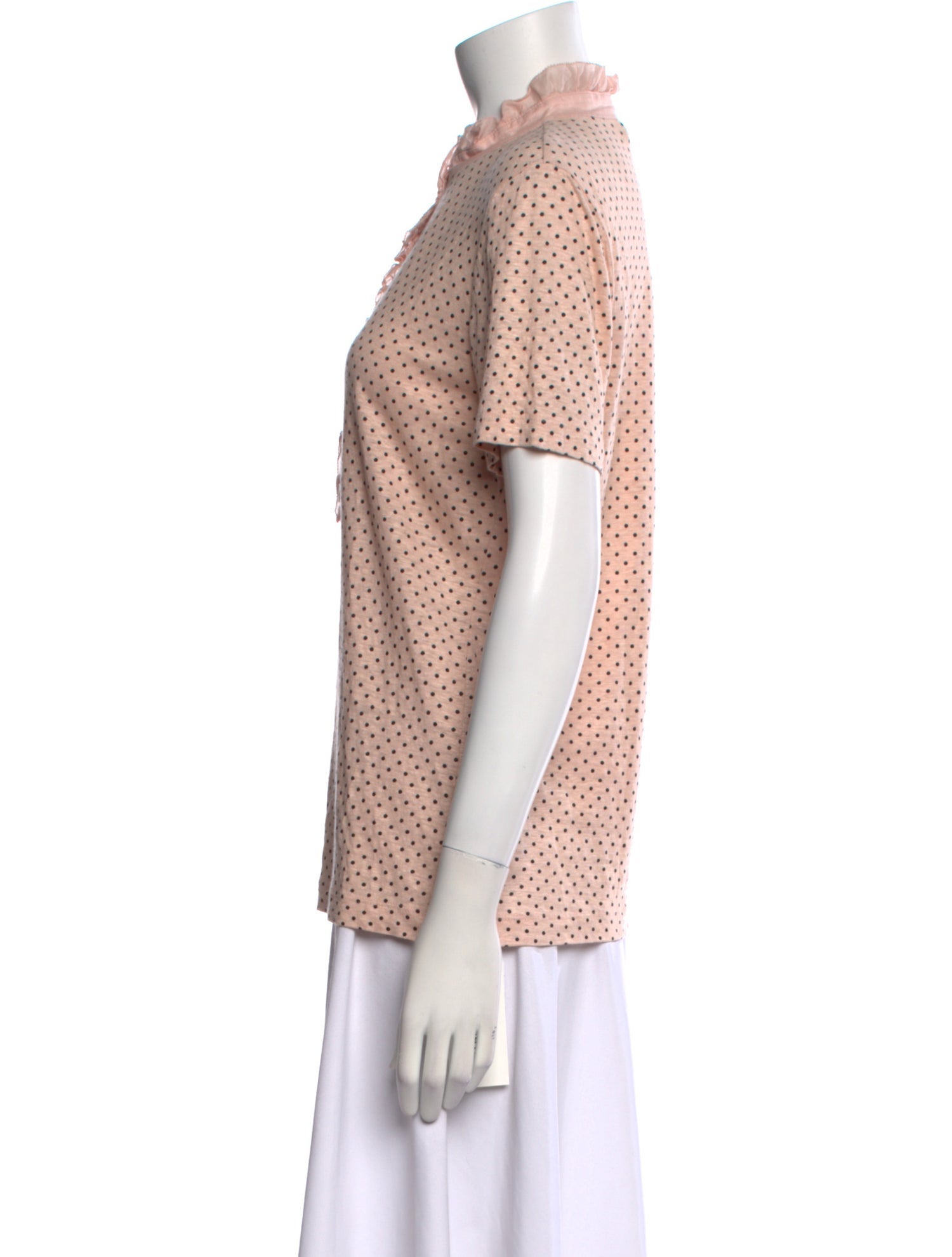 Tory Burch Linen Polka Dot Print Polo