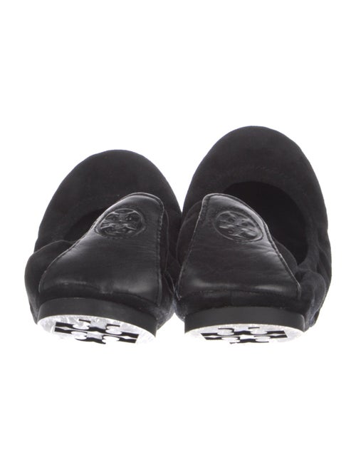 Tory Burch Suede Leather Trim Embellishment Ballet Flats