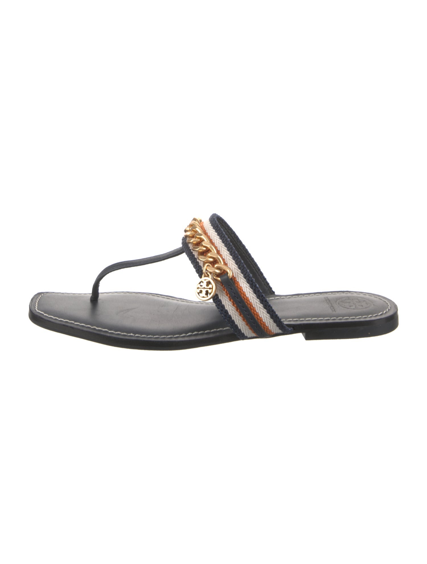 Tory Burch Leather Colorblock Pattern Flip Flops