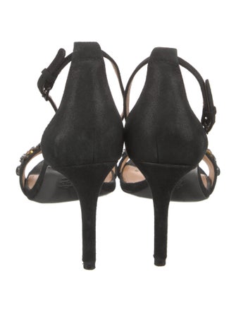 Tory Burch Suede Crystal Embellishments Sandals