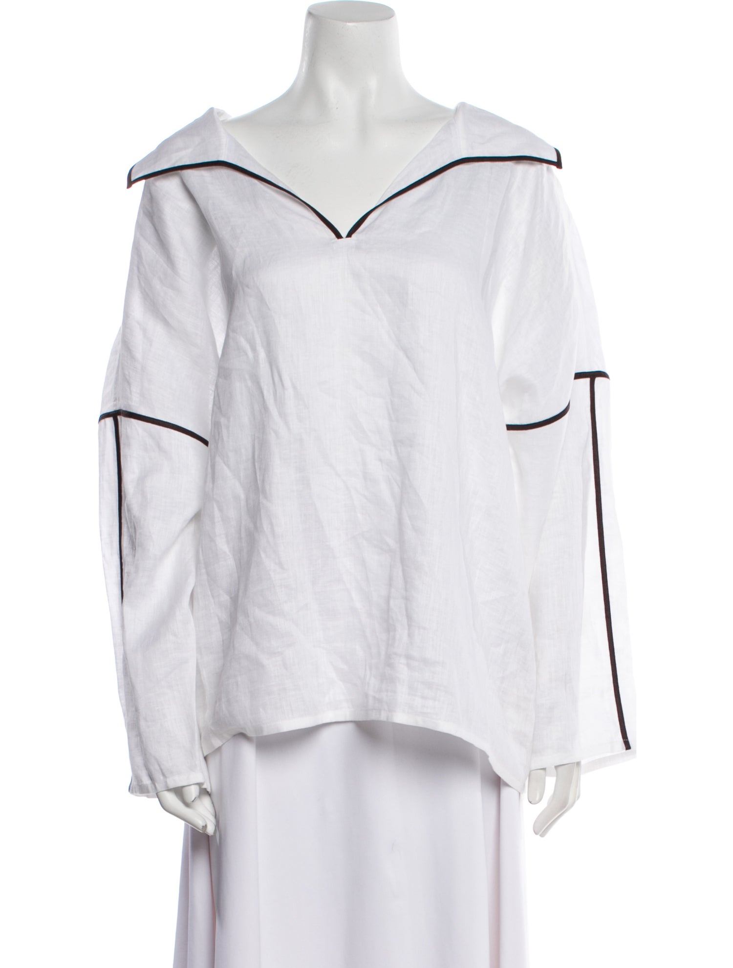 Tory Burch Linen V-Neck Blouse