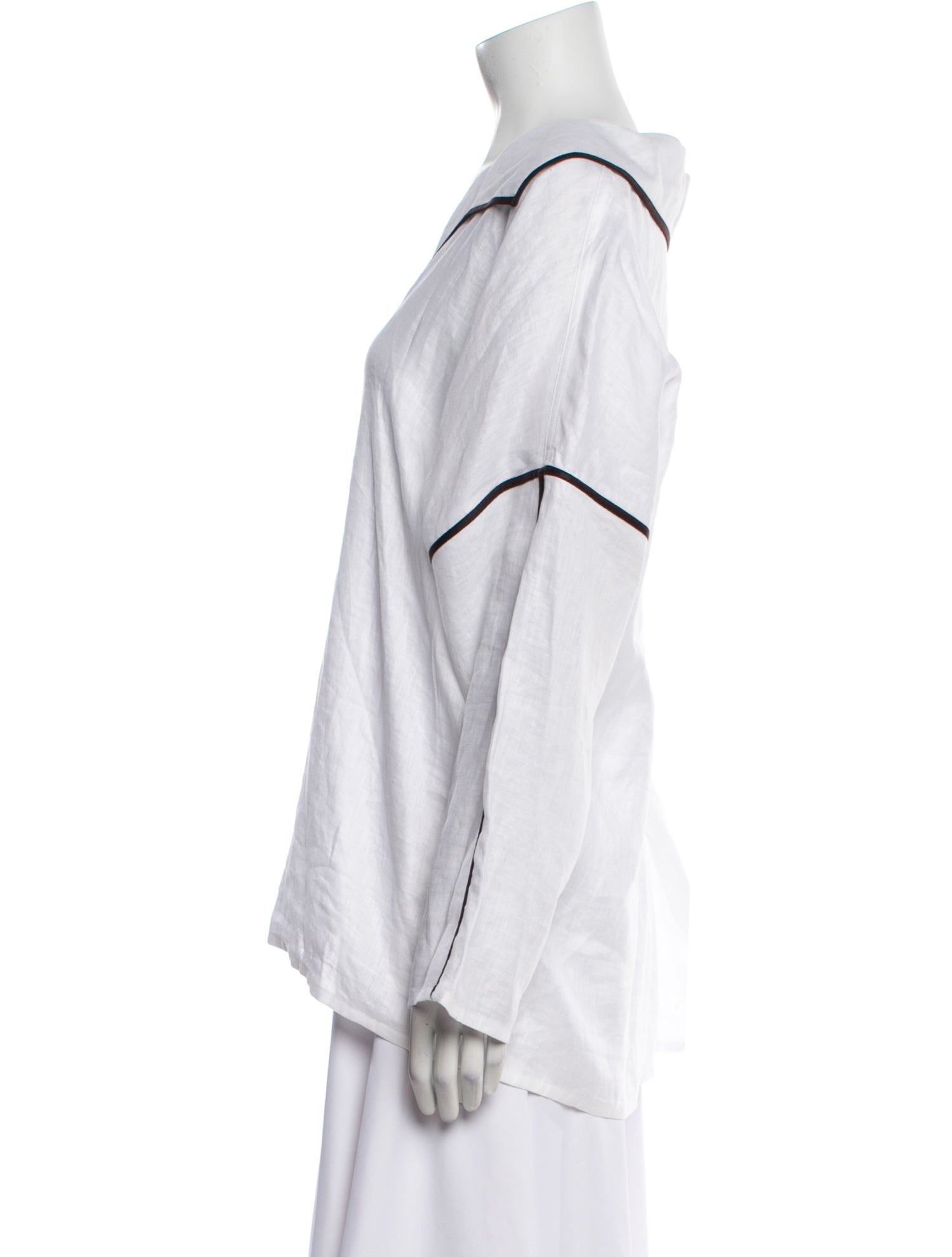 Tory Burch Linen V-Neck Blouse