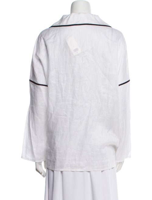 Tory Burch Linen V-Neck Blouse