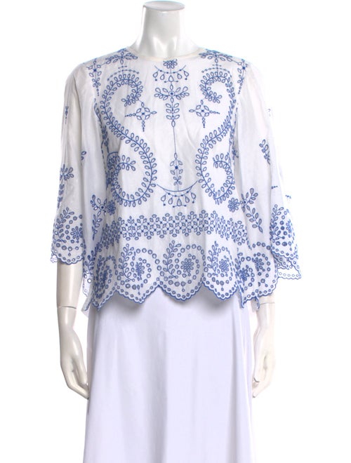 Tory Burch Printed Scoop Neck Top