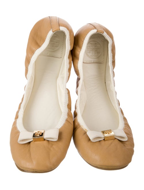 Tory Burch Leather Bow Accents Ballet Flats