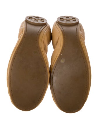 Tory Burch Leather Bow Accents Ballet Flats