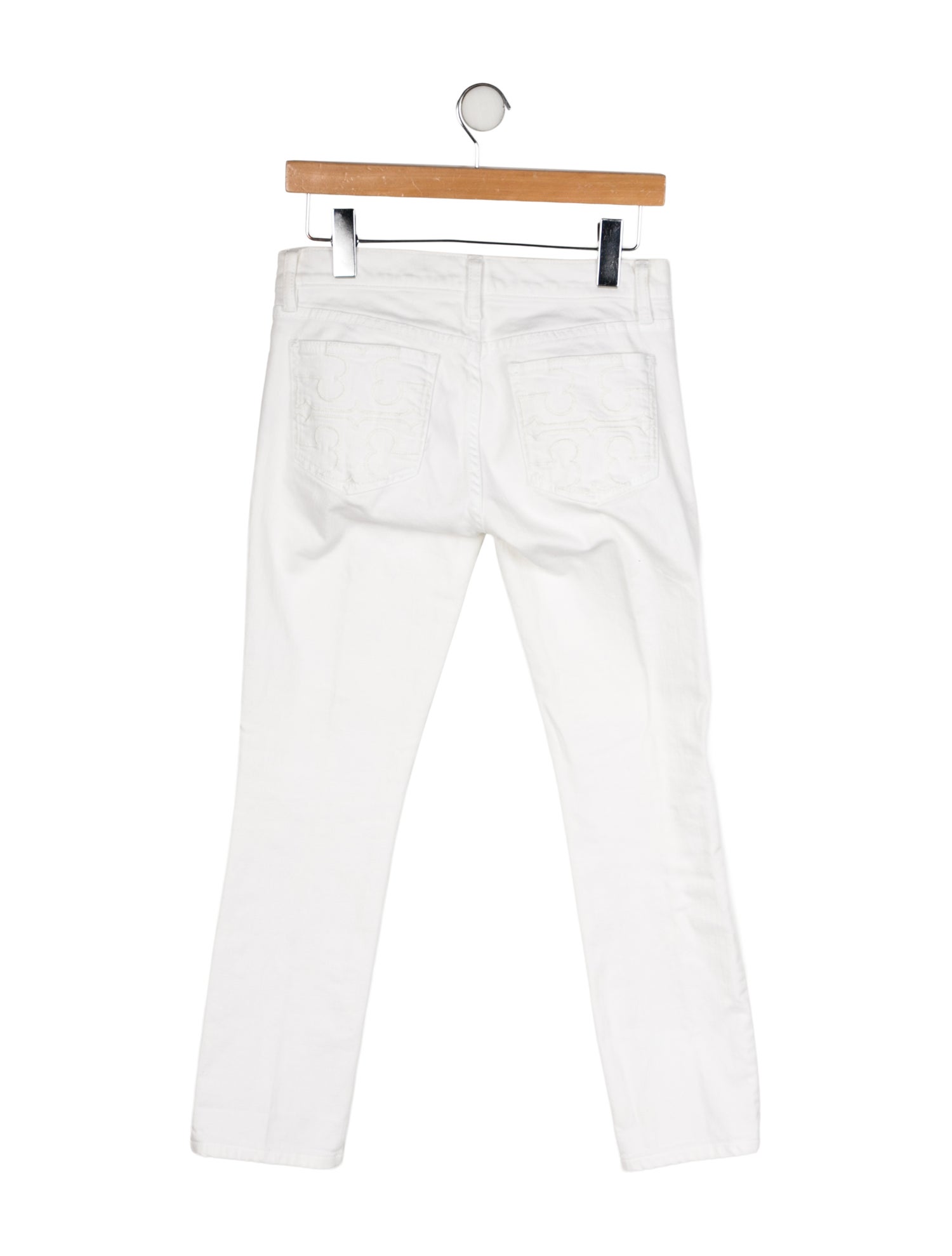 Tory Burch Mid-Rise Straight Leg Jeans