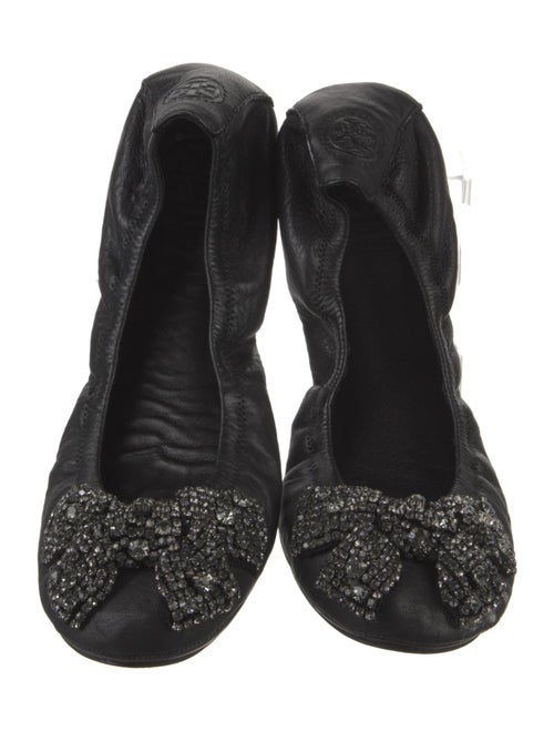 Tory Burch Leather Bow Accents Flats