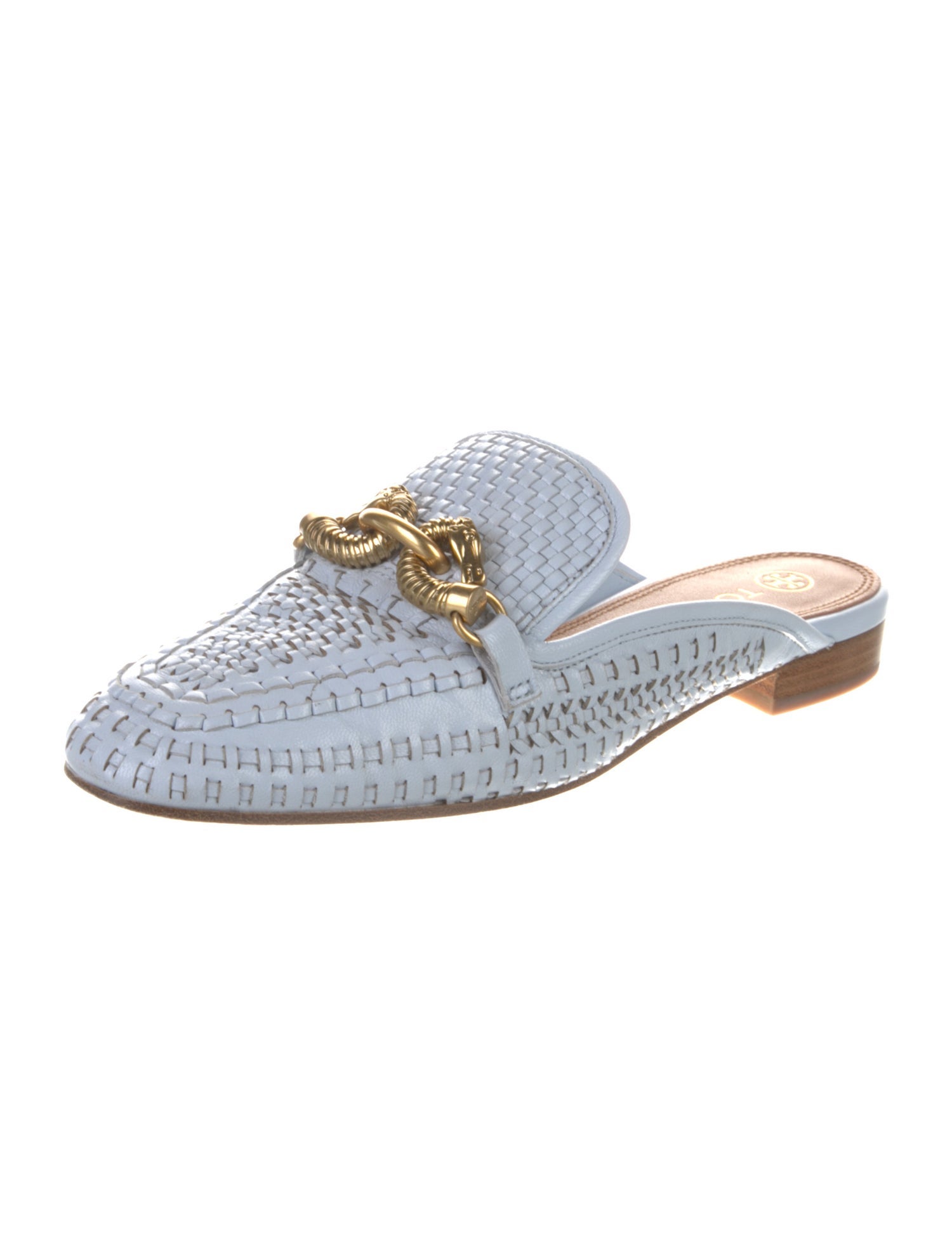 Tory Burch Leather Braided Accents Mules