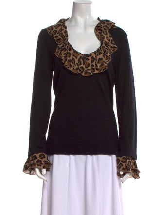 Tory Burch Wool Animal Print Sweater