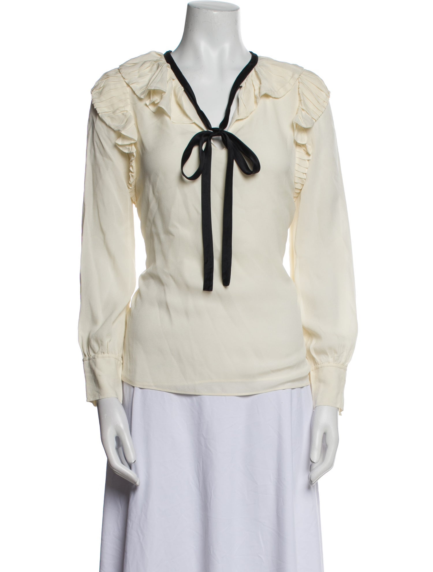Tory Burch Silk Tie Neck Blouse