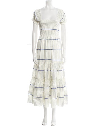 Tory Burch Striped Midi Length Dress