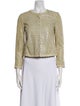 Tory Burch Leather Tweed Pattern Evening Jacket