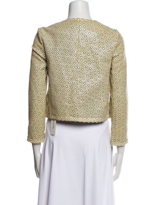 Tory Burch Leather Tweed Pattern Evening Jacket