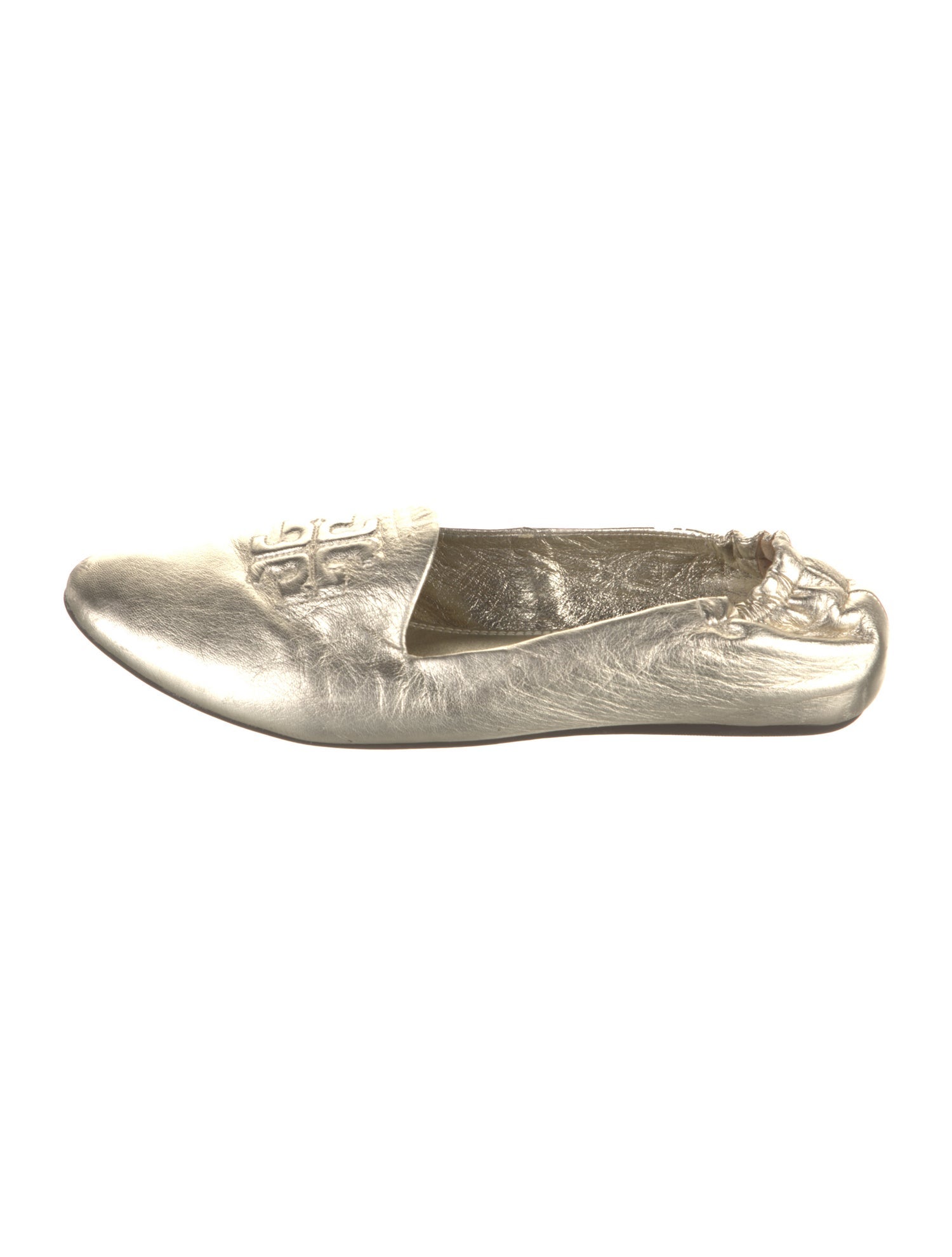 Tory Burch Leather Embroidered Accent Ballet Flats