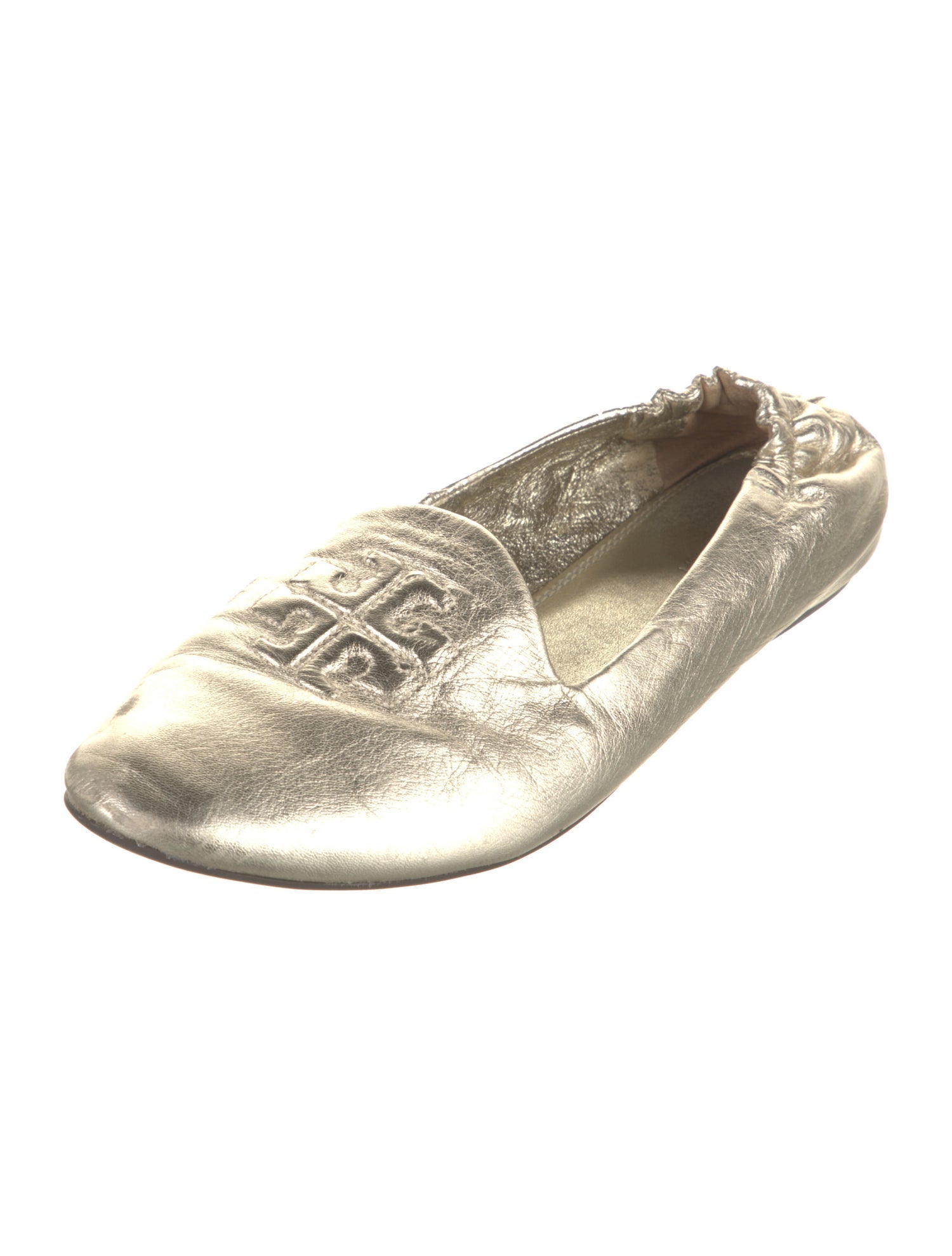 Tory Burch Leather Embroidered Accent Ballet Flats
