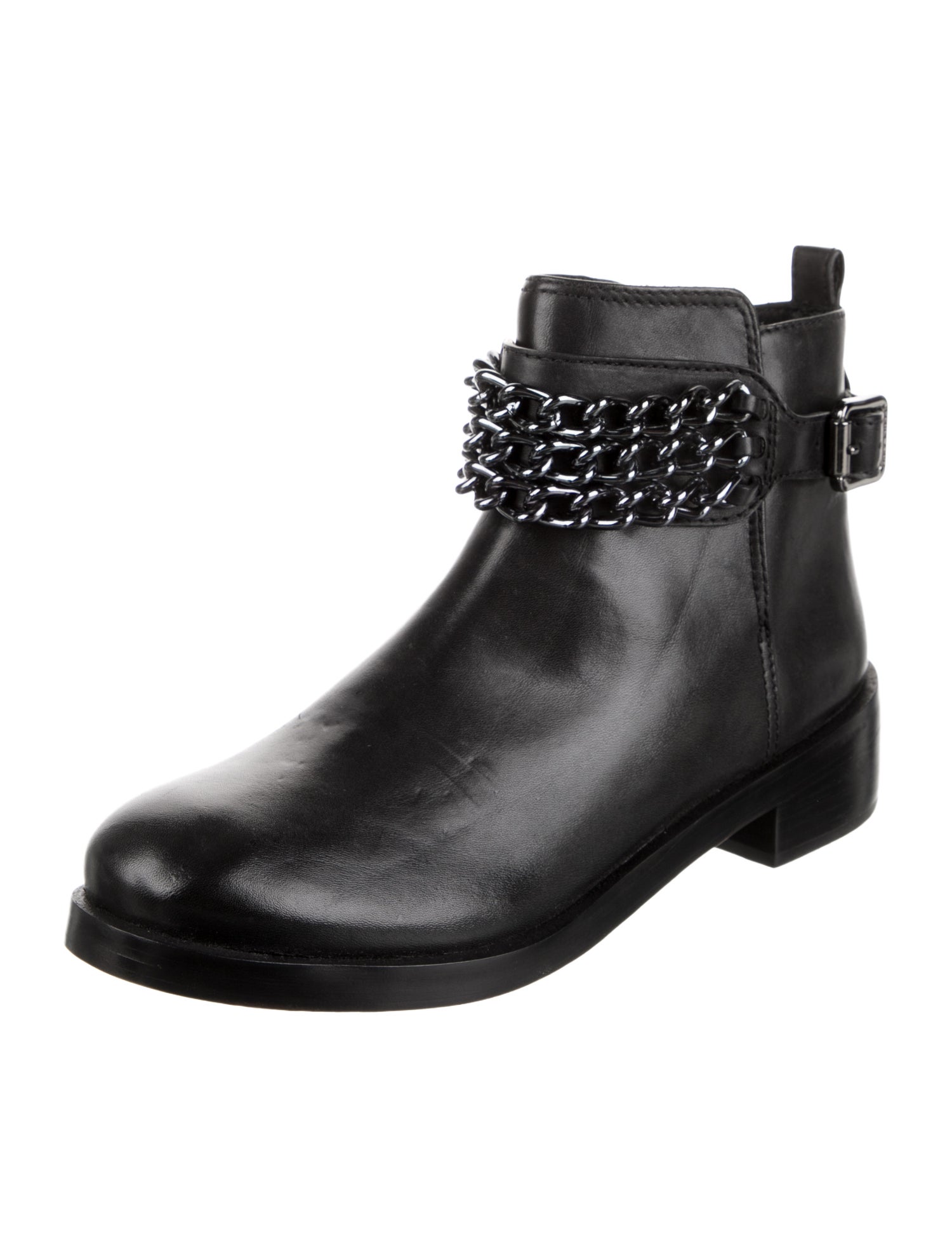 Tory Burch Leather Chain-Link Accents Boots