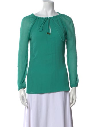 Tory Burch Silk Tie Neck Blouse