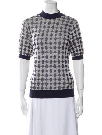 Tory Burch Printed Mock Neck Top
