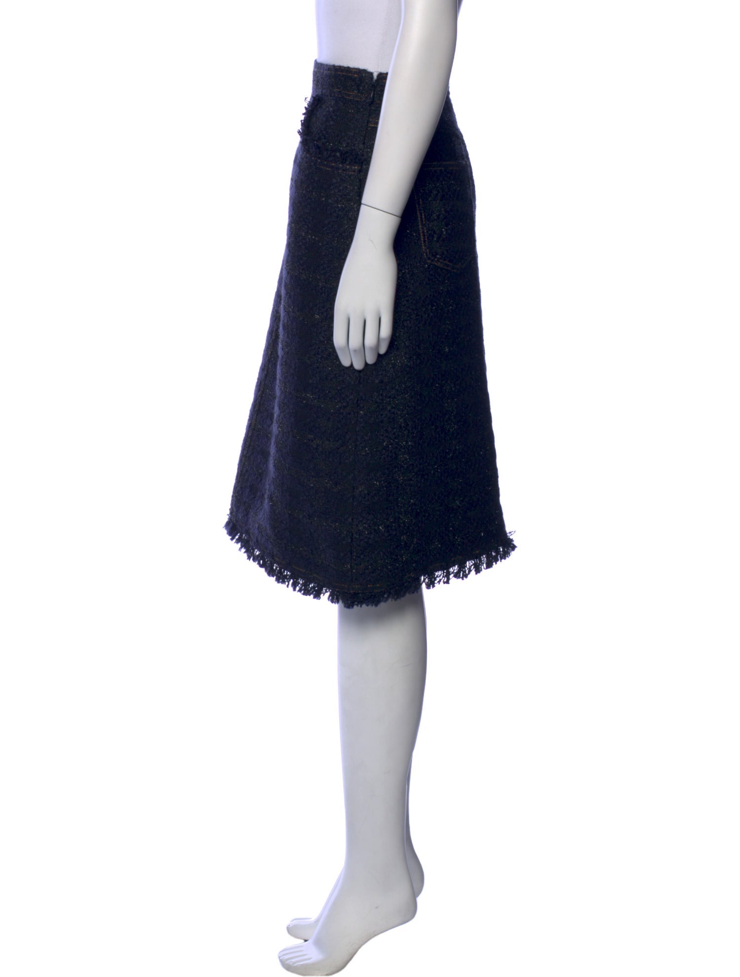 Tory Burch Fringe Trim Accent Knee-Length Skirt