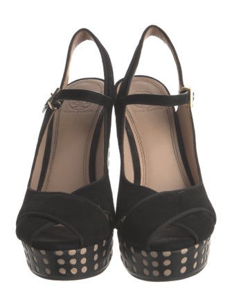 Tory Burch Suede Lasercut Accents Slingback Pumps