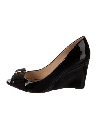 Tory Burch Patent Leather Bow Accents Pumps
