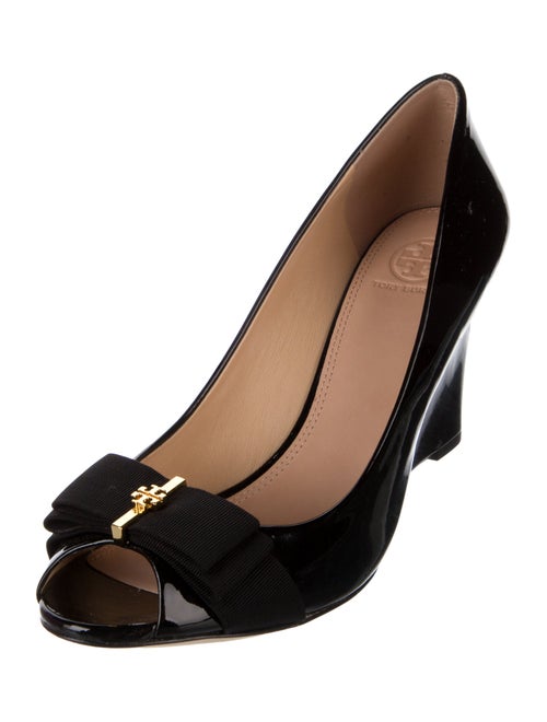 Tory Burch Patent Leather Bow Accents Pumps