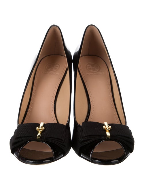 Tory Burch Patent Leather Bow Accents Pumps