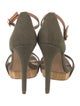 Tory Burch Canvas Leather Trim Embellishment Sandals
