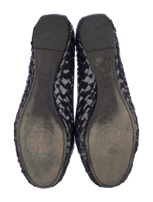 Tory Burch Patent Leather Bow Accents Ballet Flats