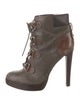Tory Burch Leather Lace-Up Boots