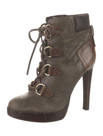 Tory Burch Leather Lace-Up Boots
