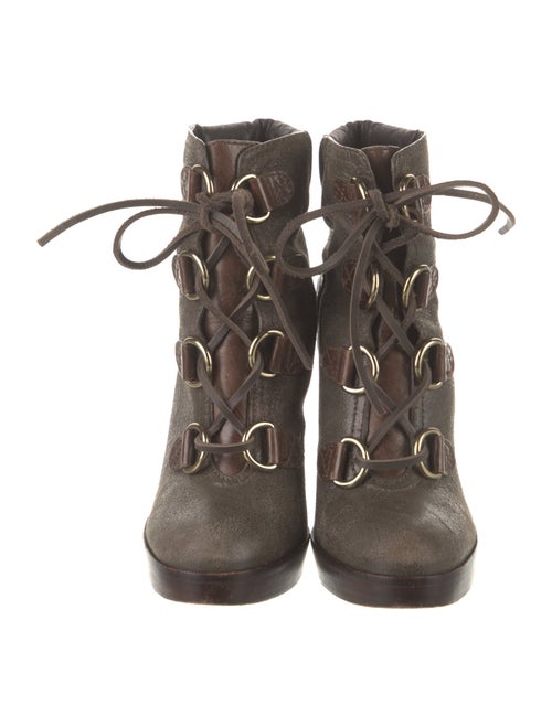 Tory Burch Leather Lace-Up Boots
