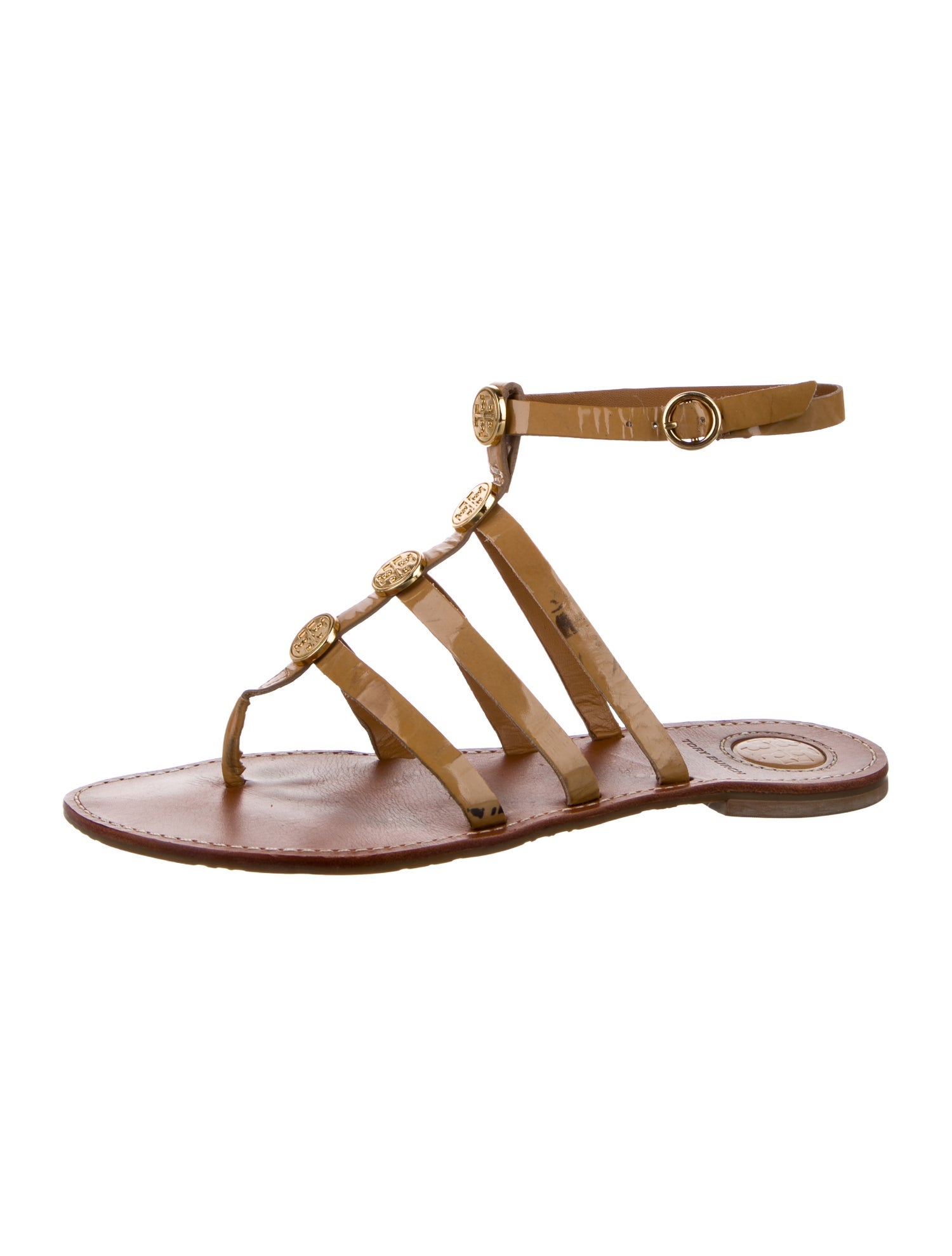 Tory Burch Patent Leather Gladiator Sandals