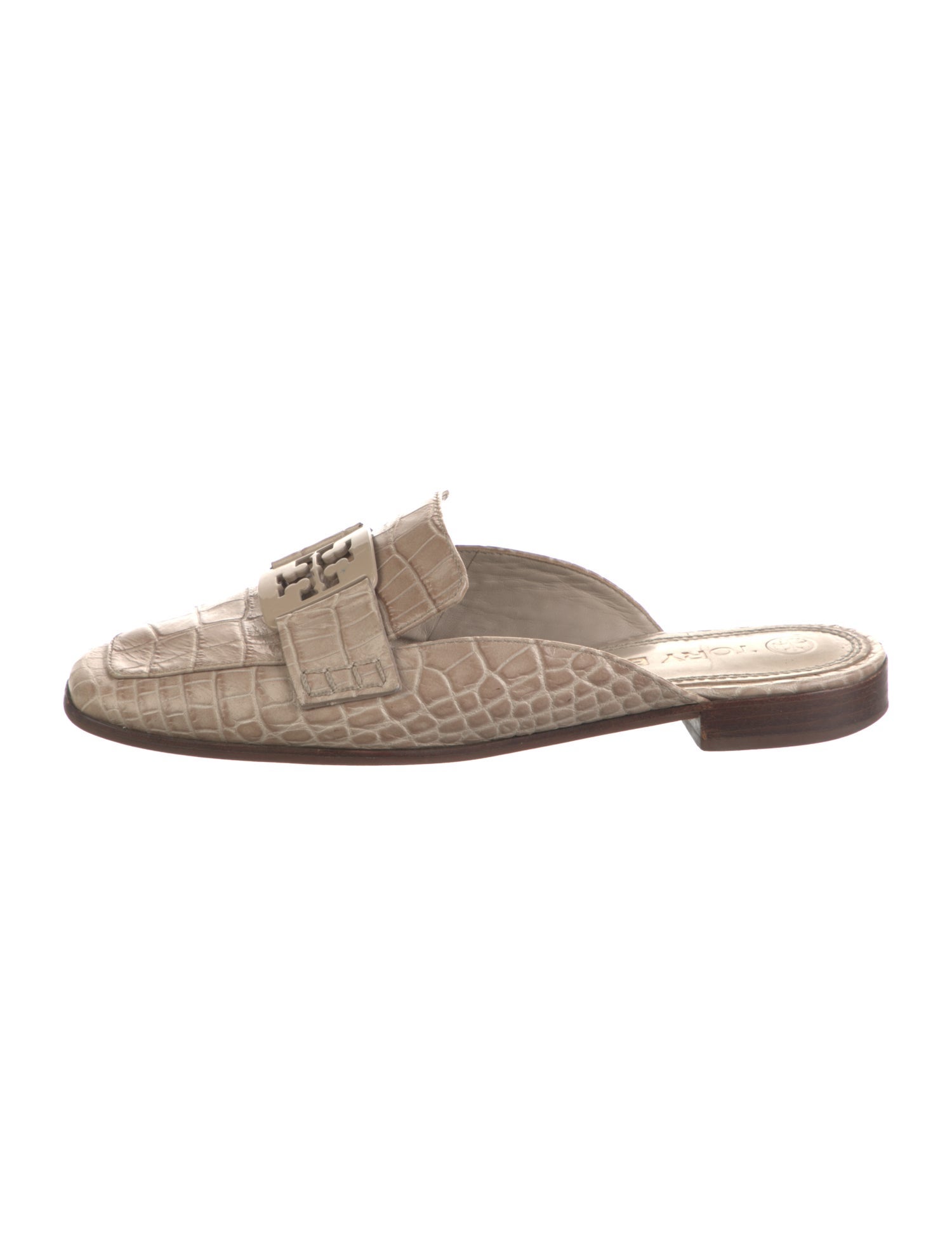 Tory Burch Embossed Leather Mules