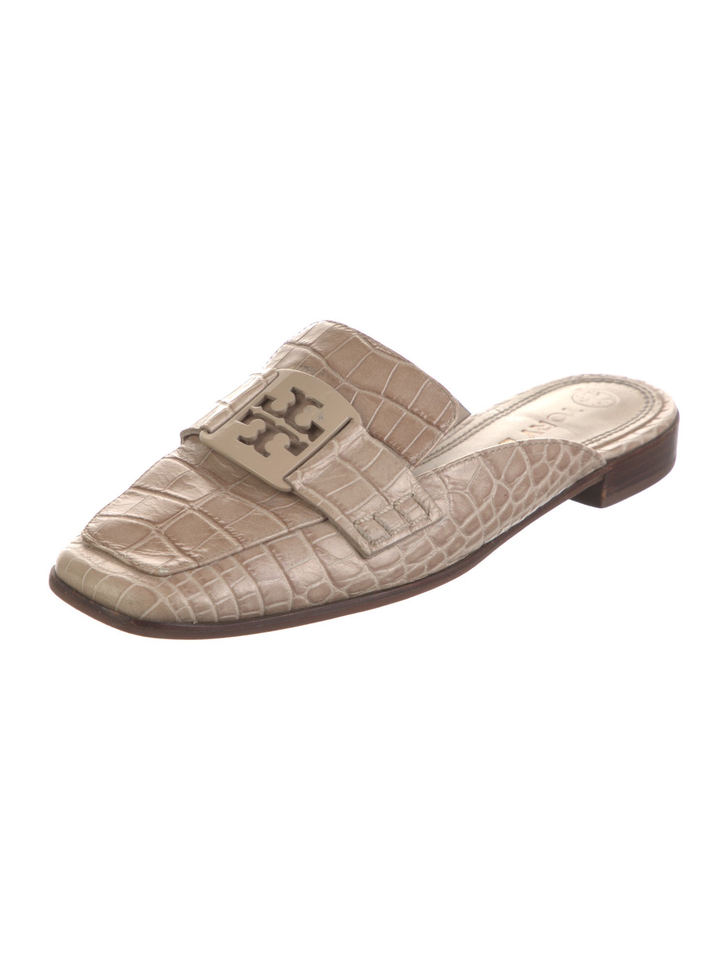 Tory Burch Embossed Leather Mules