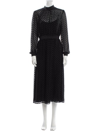 Tory Burch Polka Dot Print Midi Length Dress