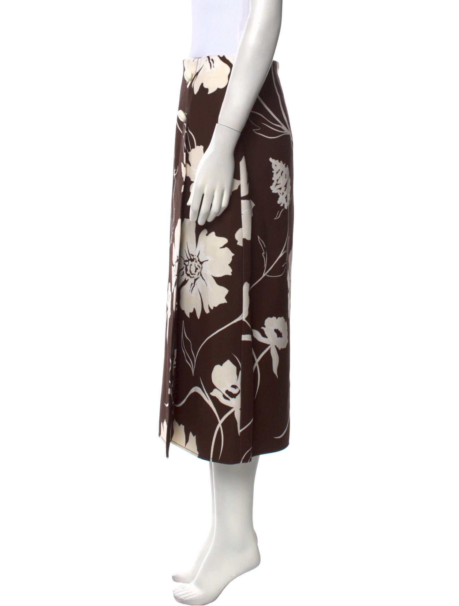 Tory Burch Floral Print Midi Length Skirt