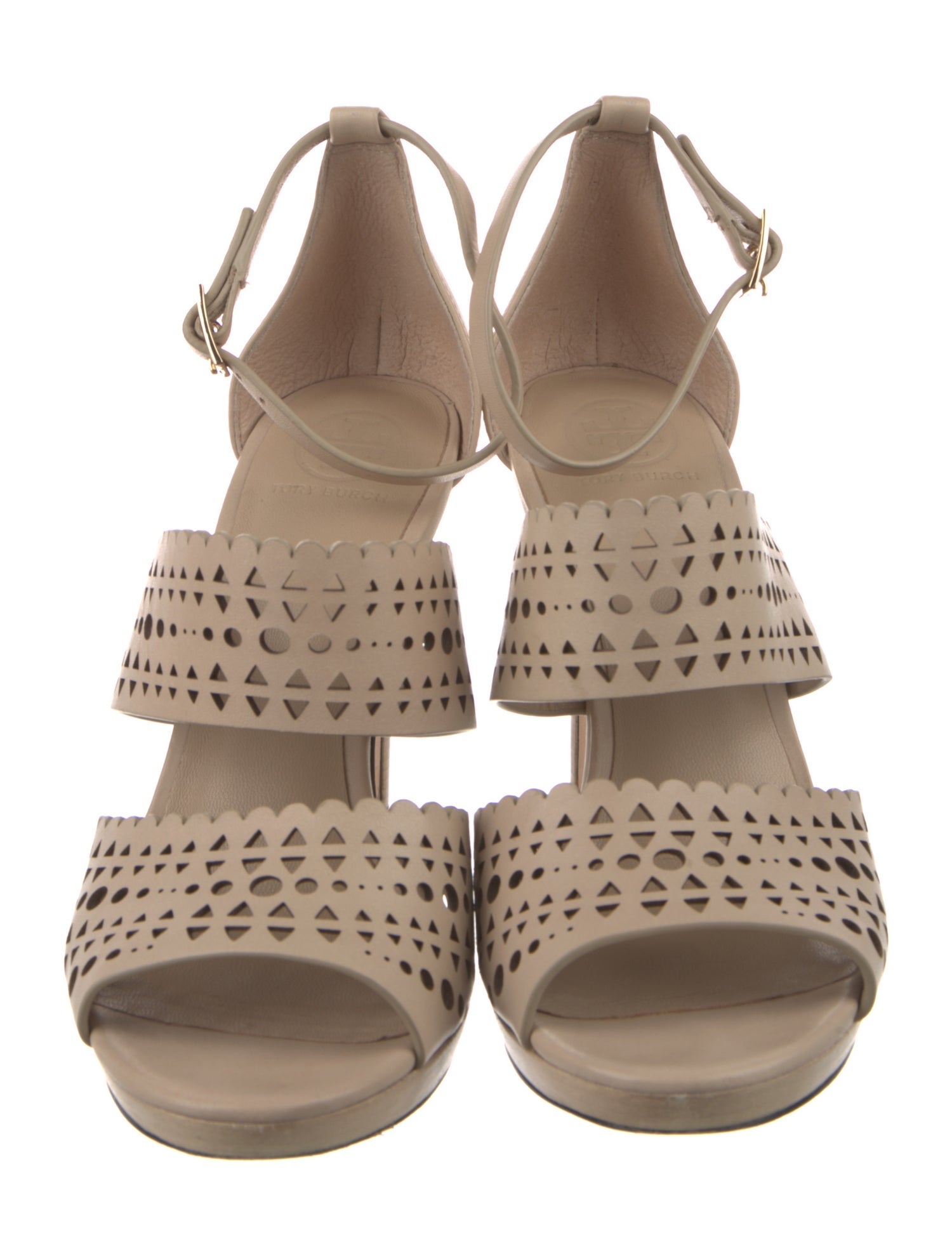 Tory Burch Leather Lasercut Accents Sandals